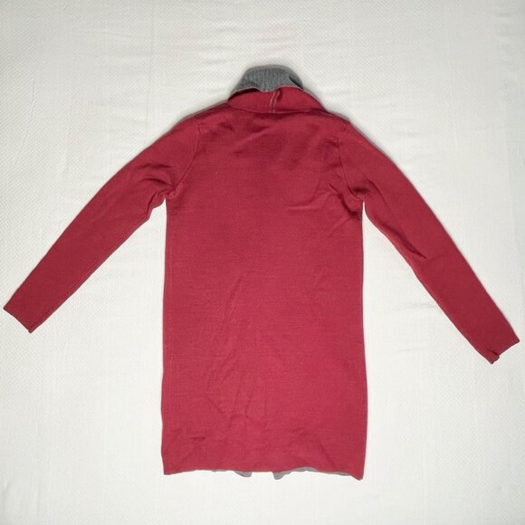 Kenar Red and Gray Open Front Cardigan – Size Small - Picture 5 of 11